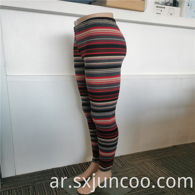 Irregular Striped Knitted Brushed Leggings